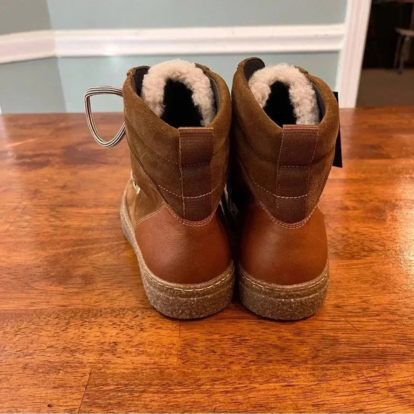 New Aquatalia Taelyn Suede Shearling Bootie Walnut Caramel size 5.5 - Picture 6 of 10